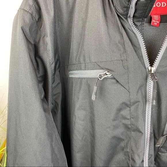 IZOD Men’s Black Zip Up Hooded Fleece Lined Long Sleeve Jacket Coat XXL - Picture 3 of 6